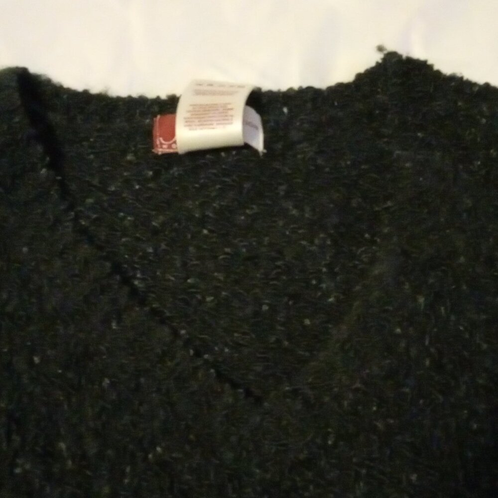 JM Collection Black V-neck Modern Sweater size 1X